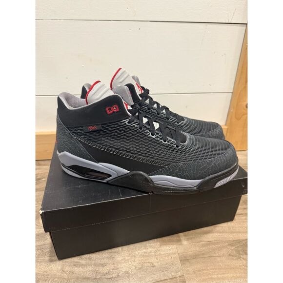 Jordan Flight Club 80s Black Gym Red Anthracite S 13 NEW - Picture 1 of 8